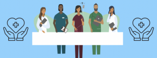 drawing of people in various healthcare jobs